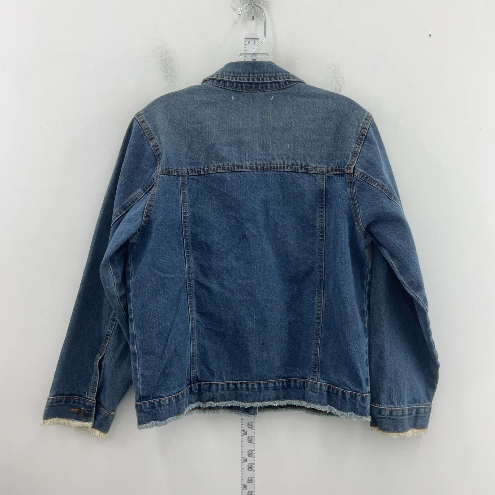 1 Sunset Lane Blue Denim Trucker Cotton Biker Jacket Women's Size S Preowned