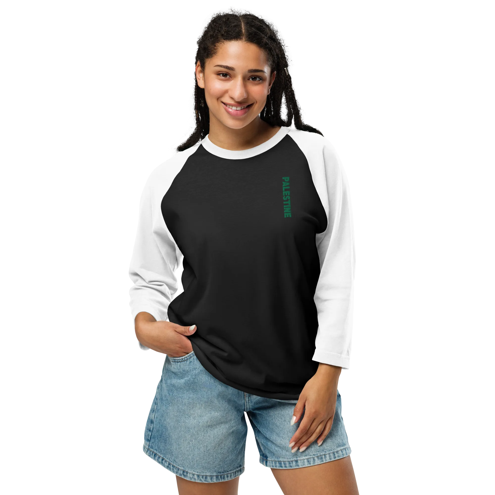 3/4 sleeve raglan shirt