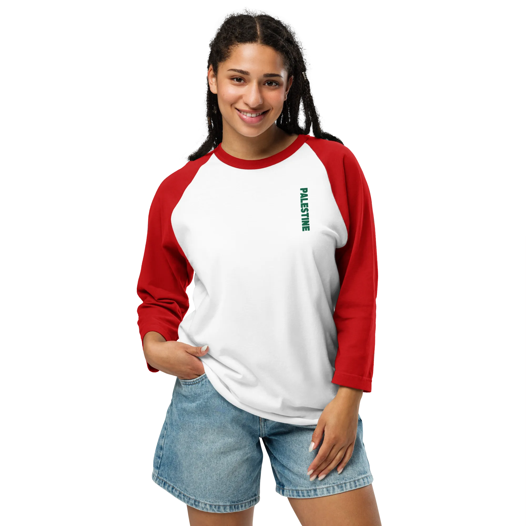 3/4 sleeve raglan shirt