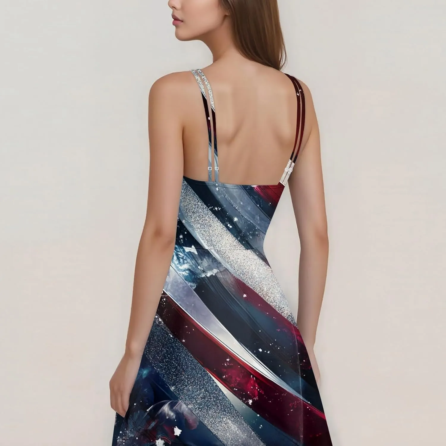 4th of July Dress for Women Women's Independence Day Print Off-The-Shoulder 50s 60s Punk Vintage Dresses