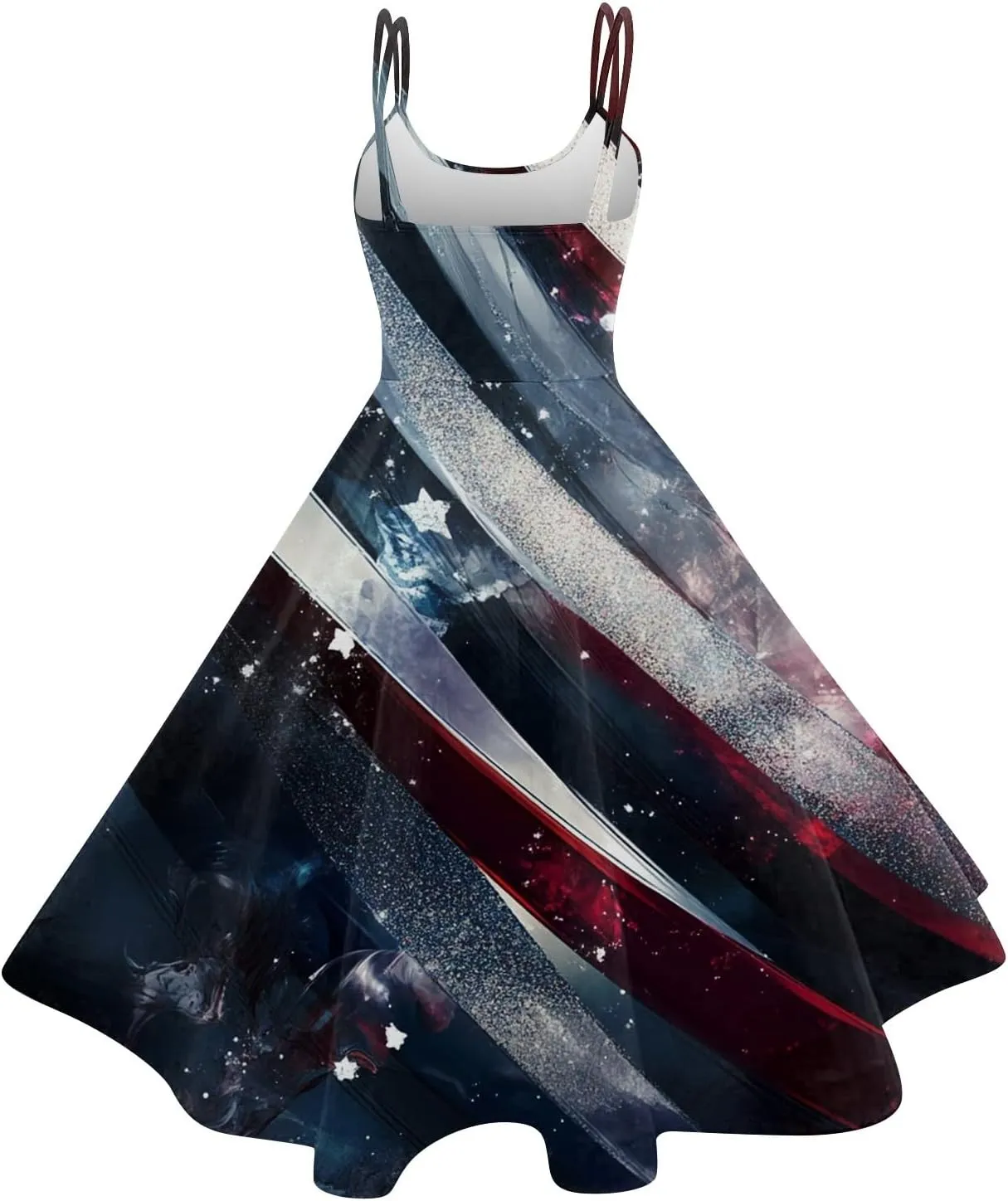 4th of July Dress for Women Women's Independence Day Print Off-The-Shoulder 50s 60s Punk Vintage Dresses