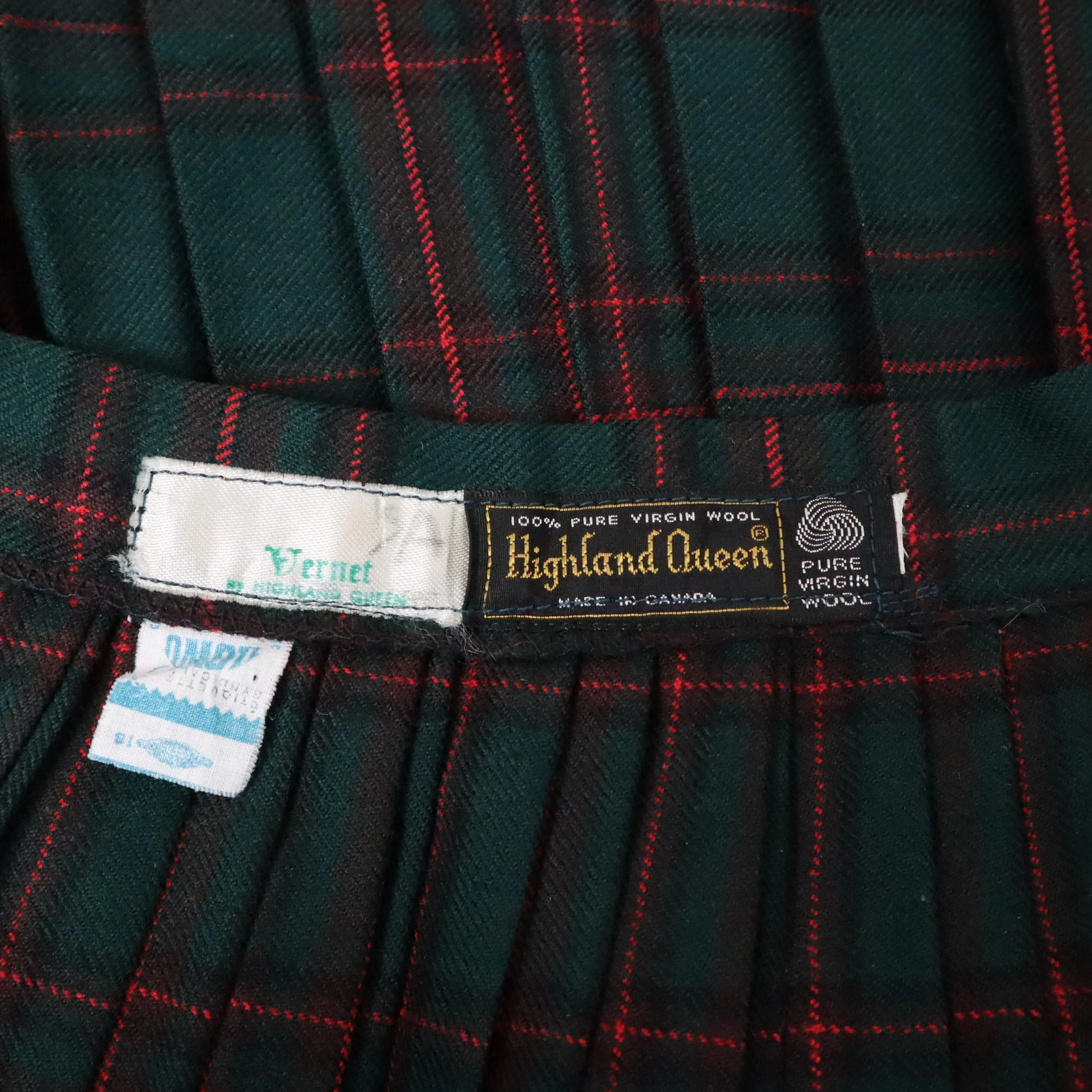 60s Pleated Plaid Skirt (XS)