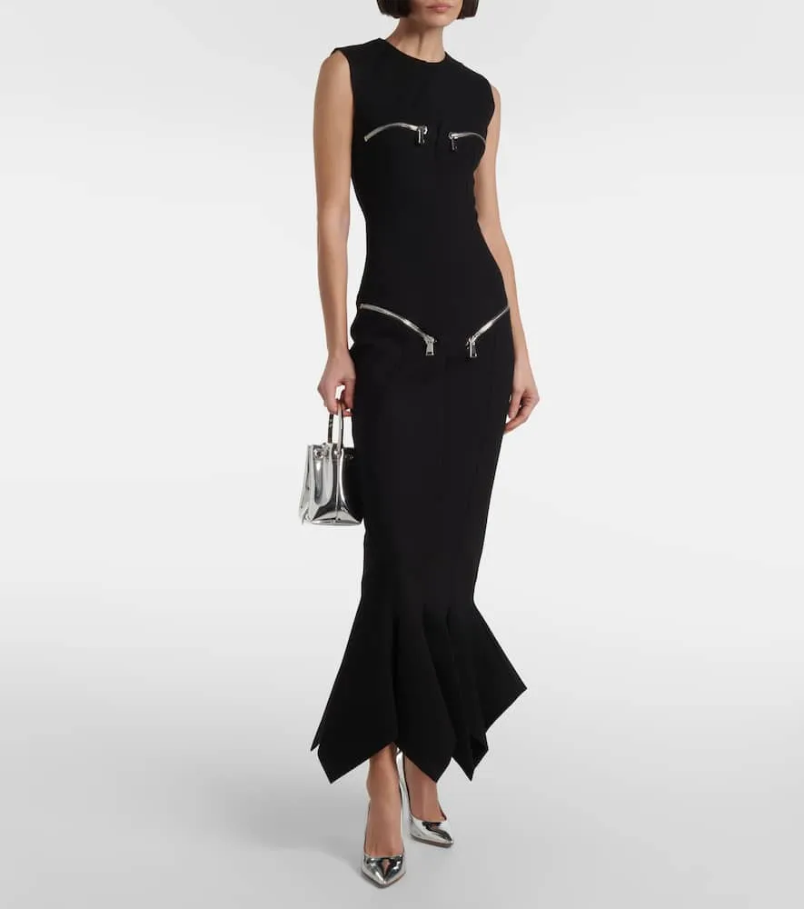 Area Zip-detail belted midi dress