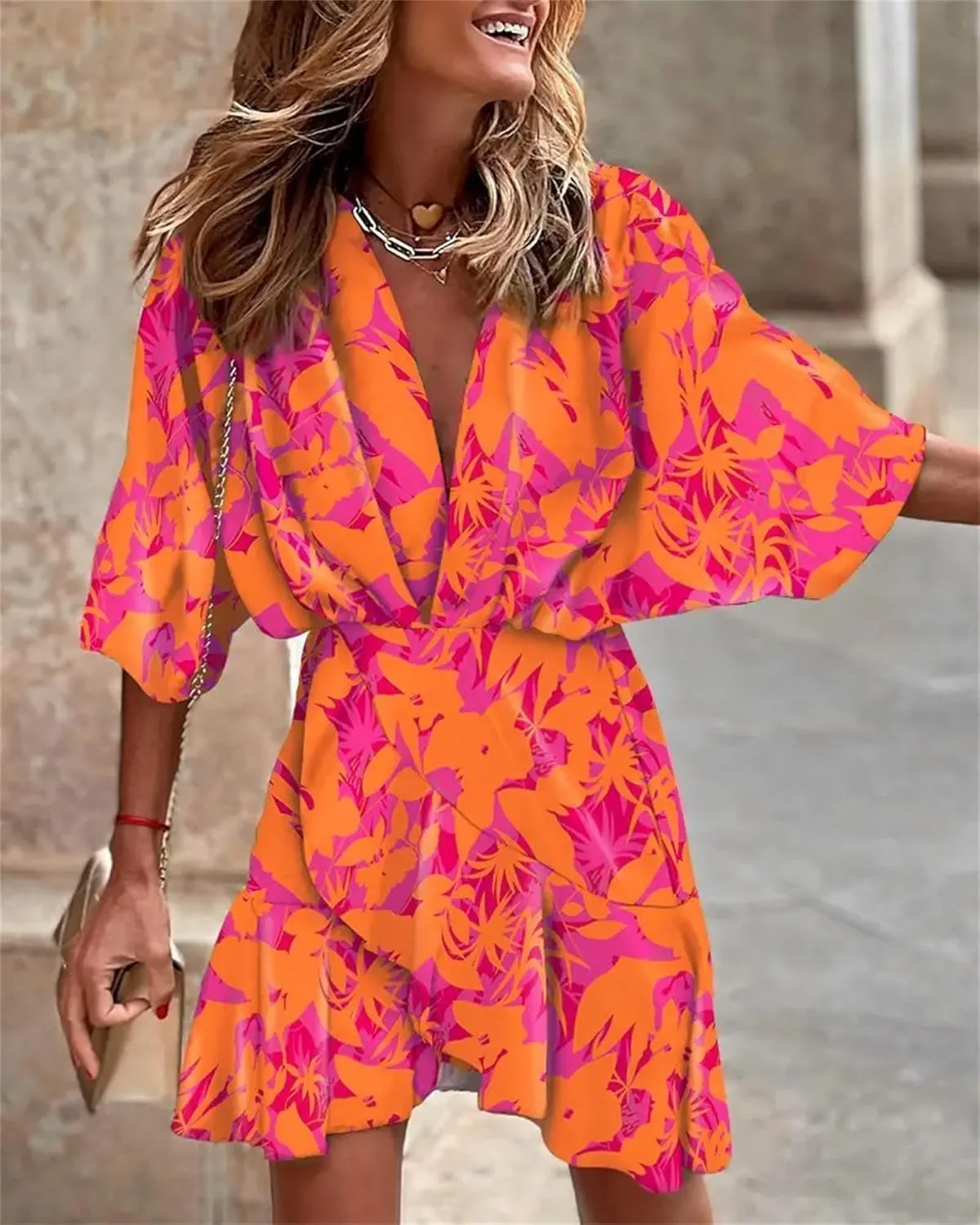 Beach Dresses for Women Vacation Summer Dress Floral Mini Casual Strap Boho Cute Tiered Ruffle Hem Print Sundress