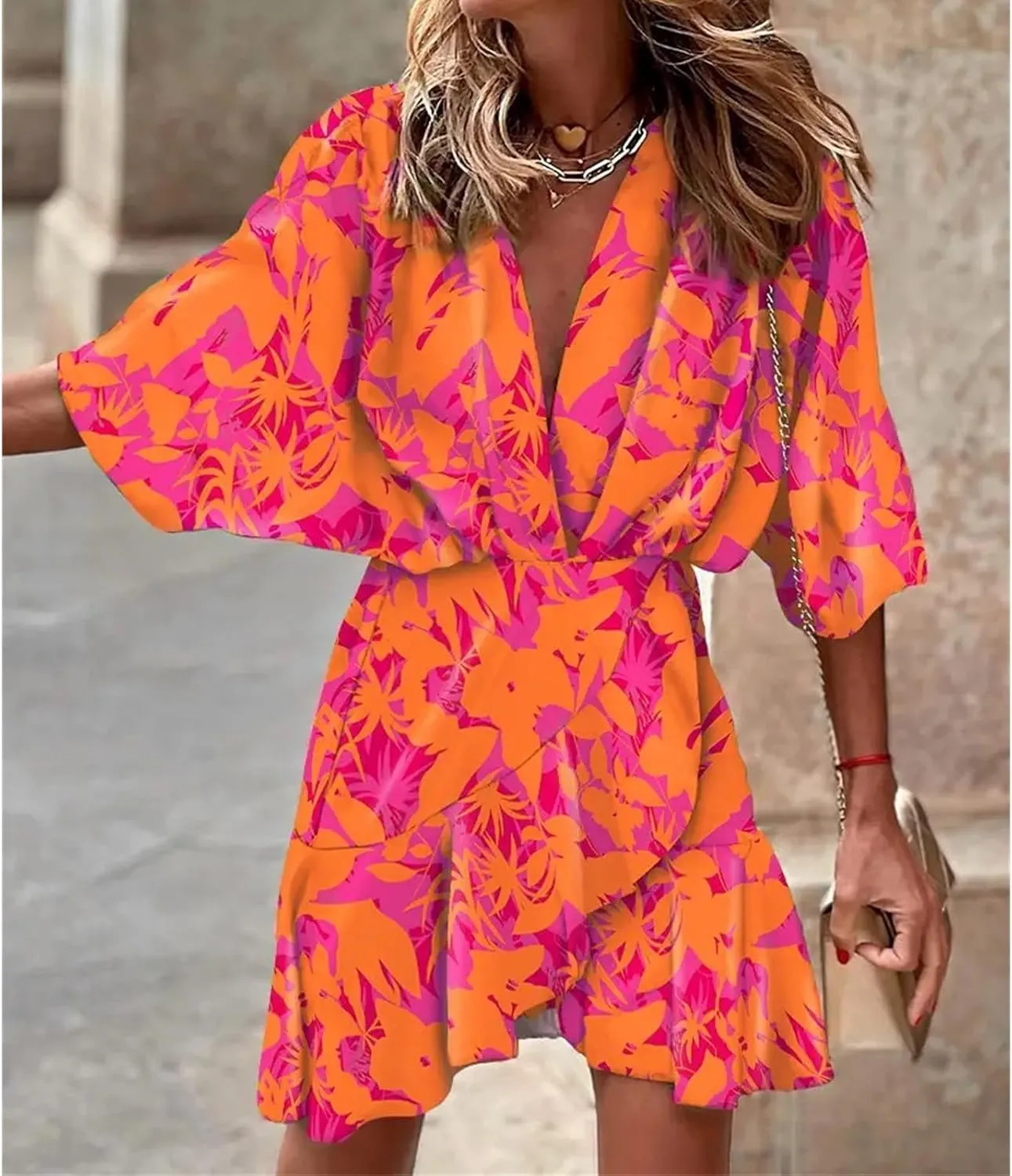 Beach Dresses for Women Vacation Summer Dress Floral Mini Casual Strap Boho Cute Tiered Ruffle Hem Print Sundress