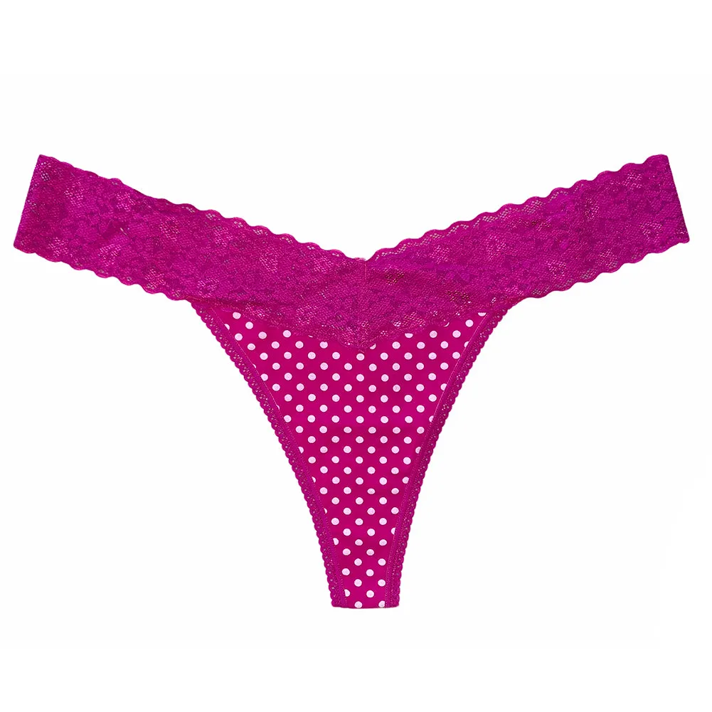 Betsy Johnson Women's Thong Panties 3 Pack Classic Lace Thong Panty Underwear