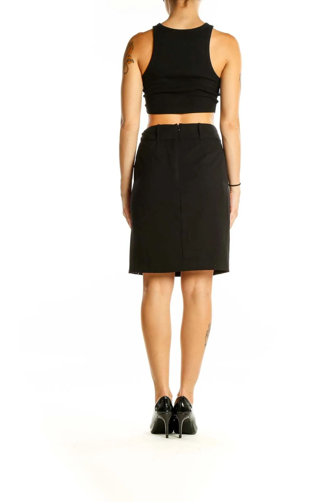 Black Pencil Skirt with High Waist