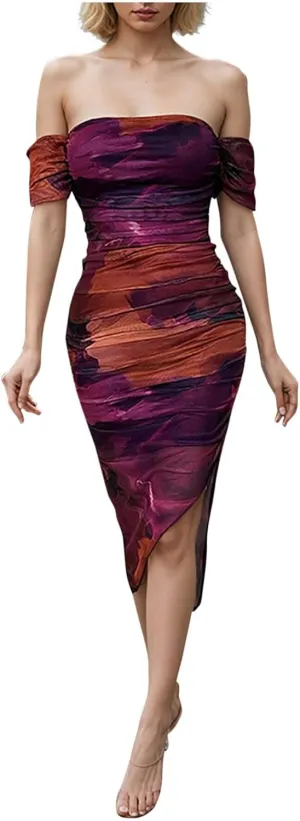 Bodycon Dresses for Women Party Dress Short Sleeve Square Neck Elegant Maxi Dresses 2025