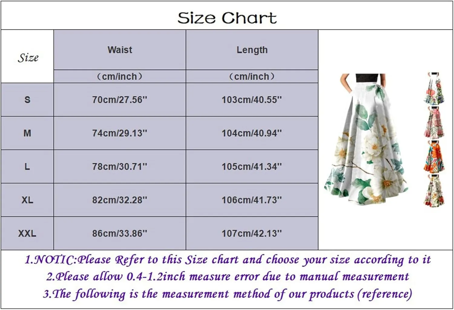 Boho Floral Printed Maxi Skirts for Women Summer Beach High Waisted Mopping Floor Length A Line Plus Size Vacation Skirt