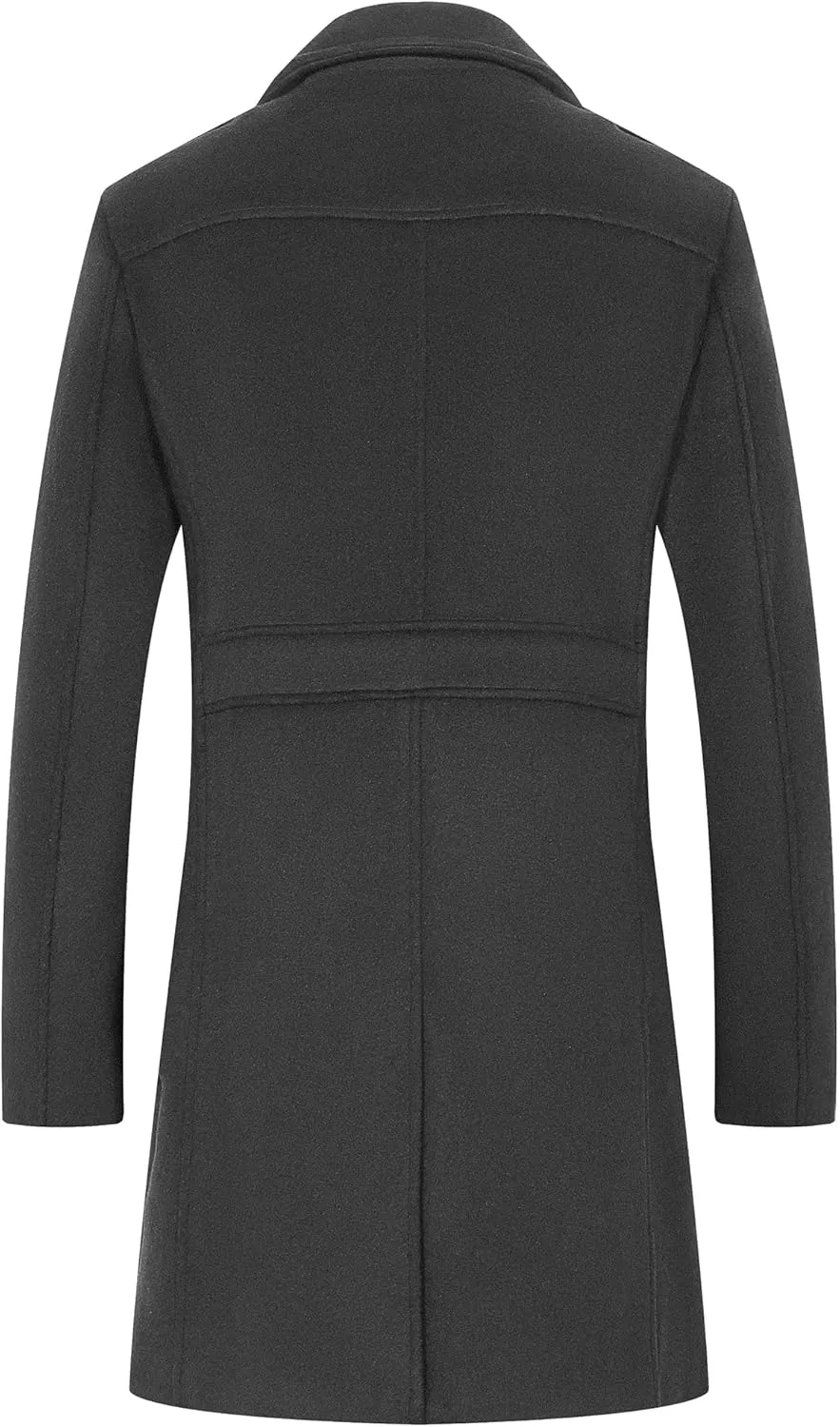 BOJIN Mens Trench Coat Wool Blend Top Pea Coat Winter Long Single Breasted Classic Stylish Business Overcoat