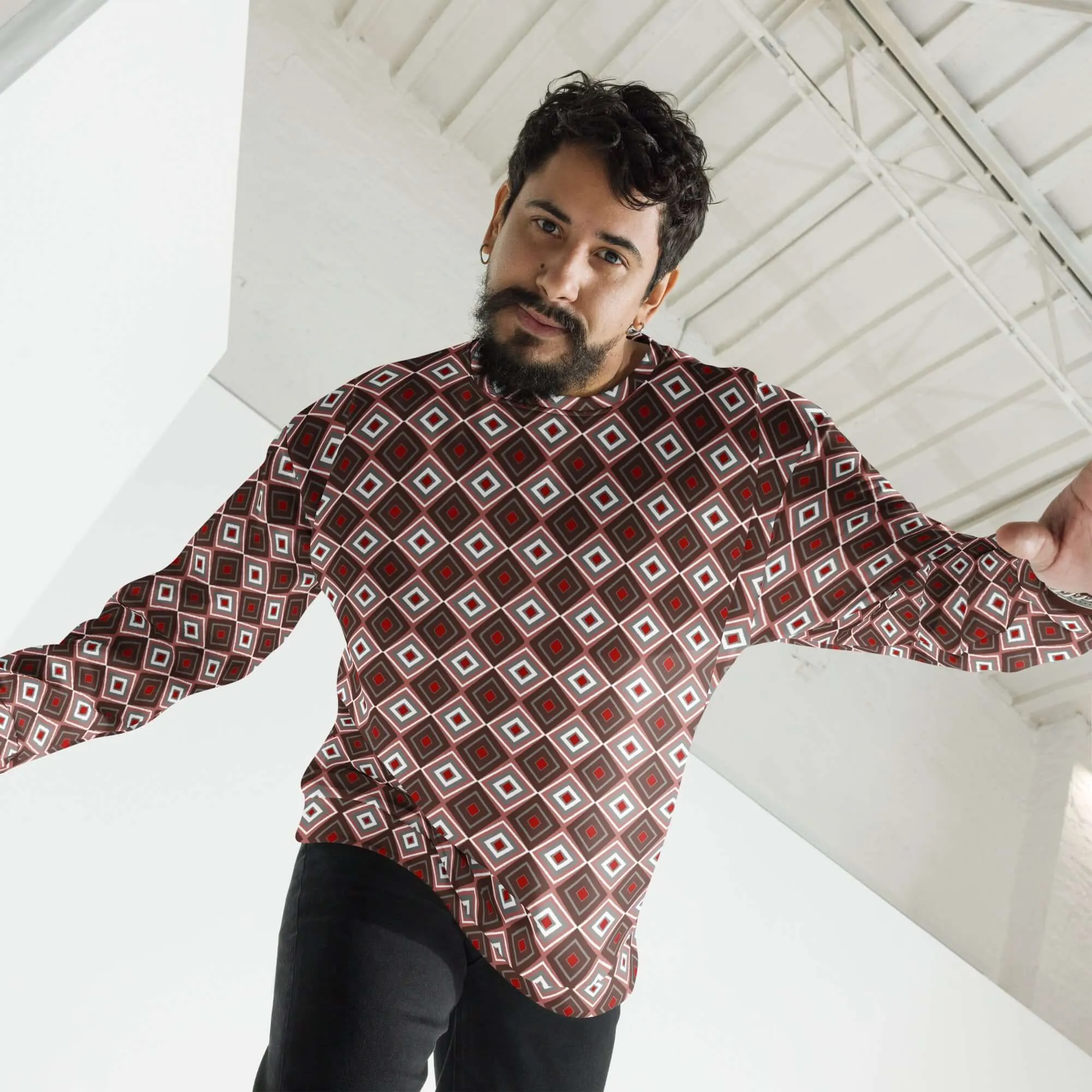Brown Sweatshirt (Argyle Pattern)