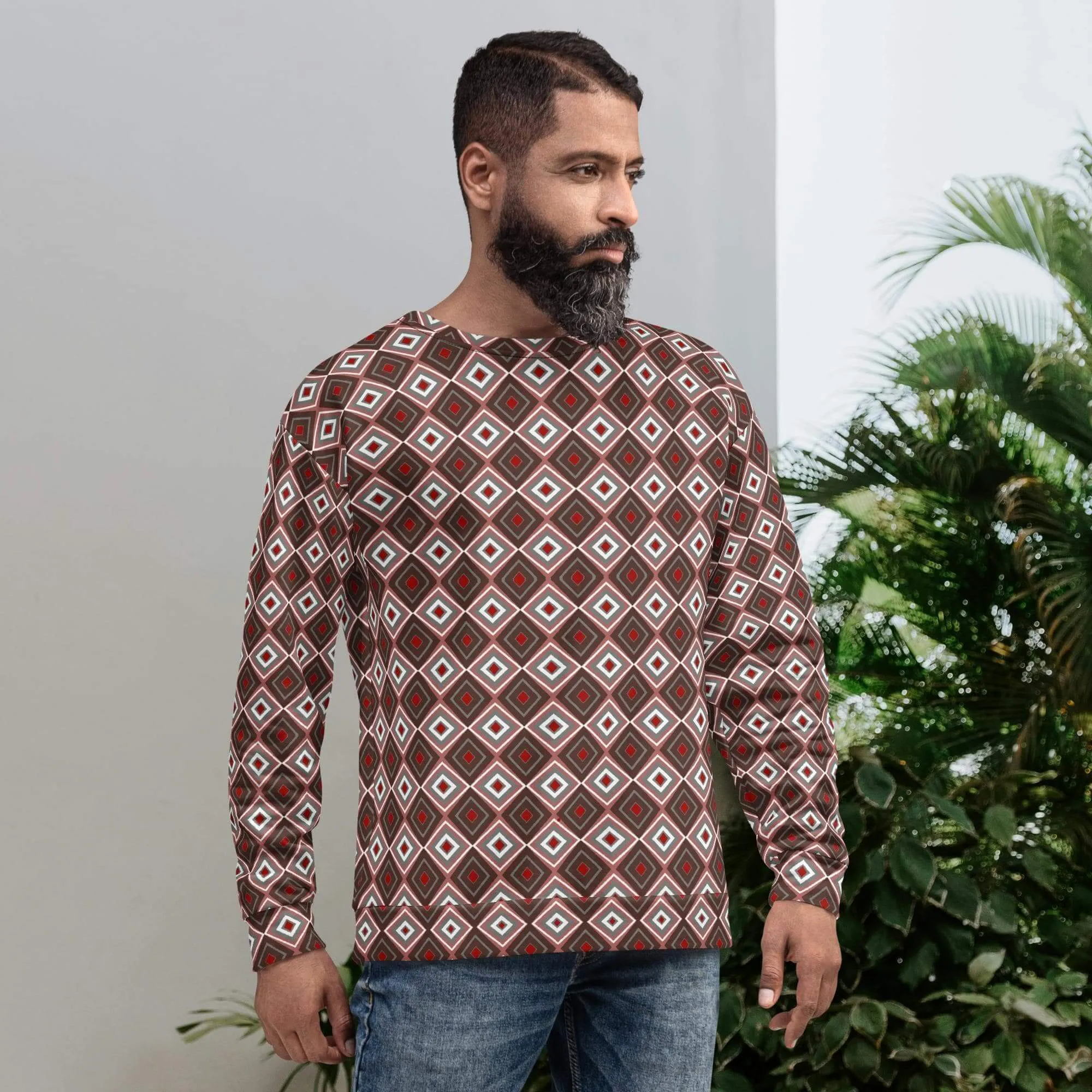 Brown Sweatshirt (Argyle Pattern)