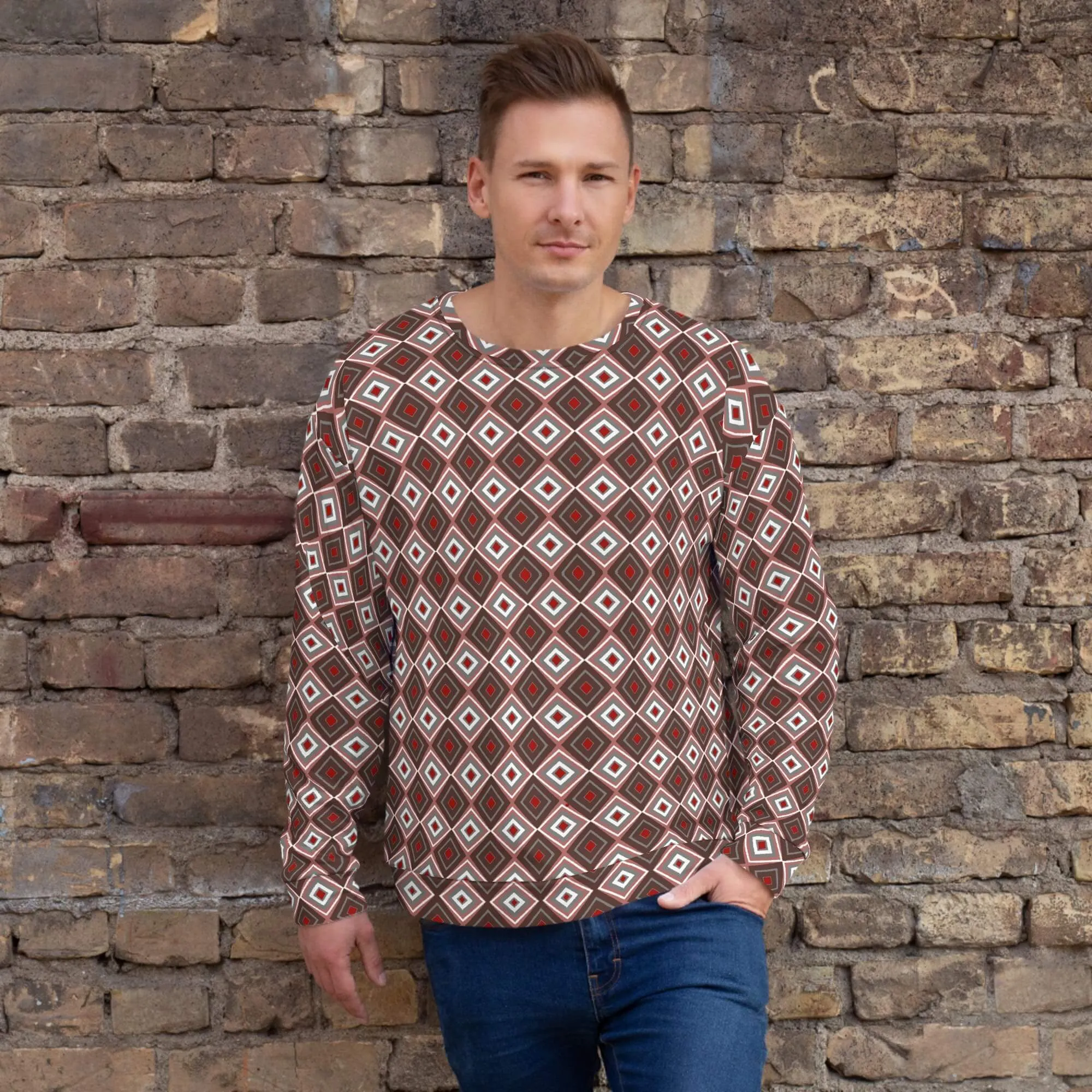 Brown Sweatshirt (Argyle Pattern)