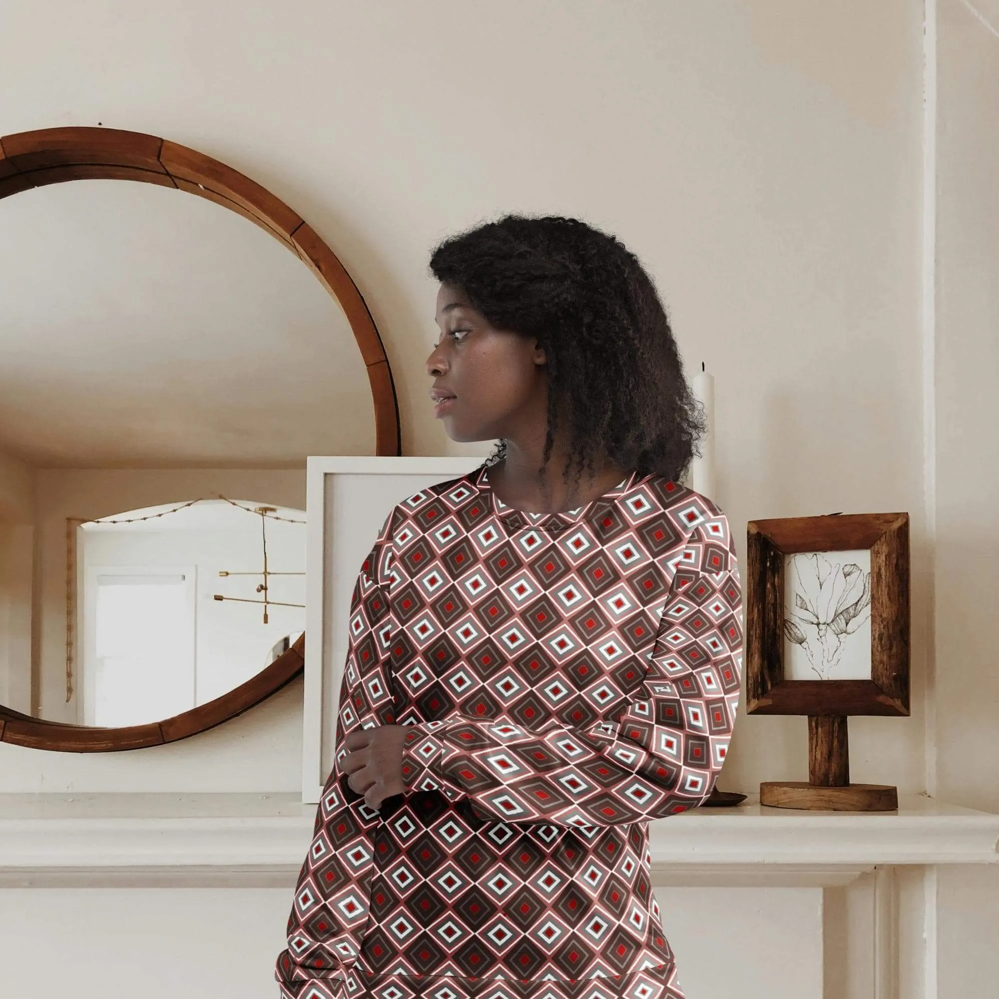 Brown Sweatshirt (Argyle Pattern)