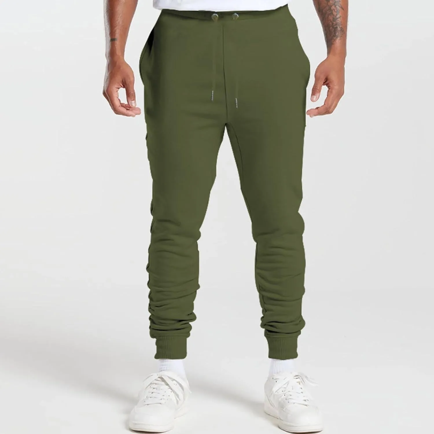 Cargo Sweatpants for Men Loose Fit Casual Pants Active Athletic Workout Baggy Jogger Drawstring Pants with Pockets