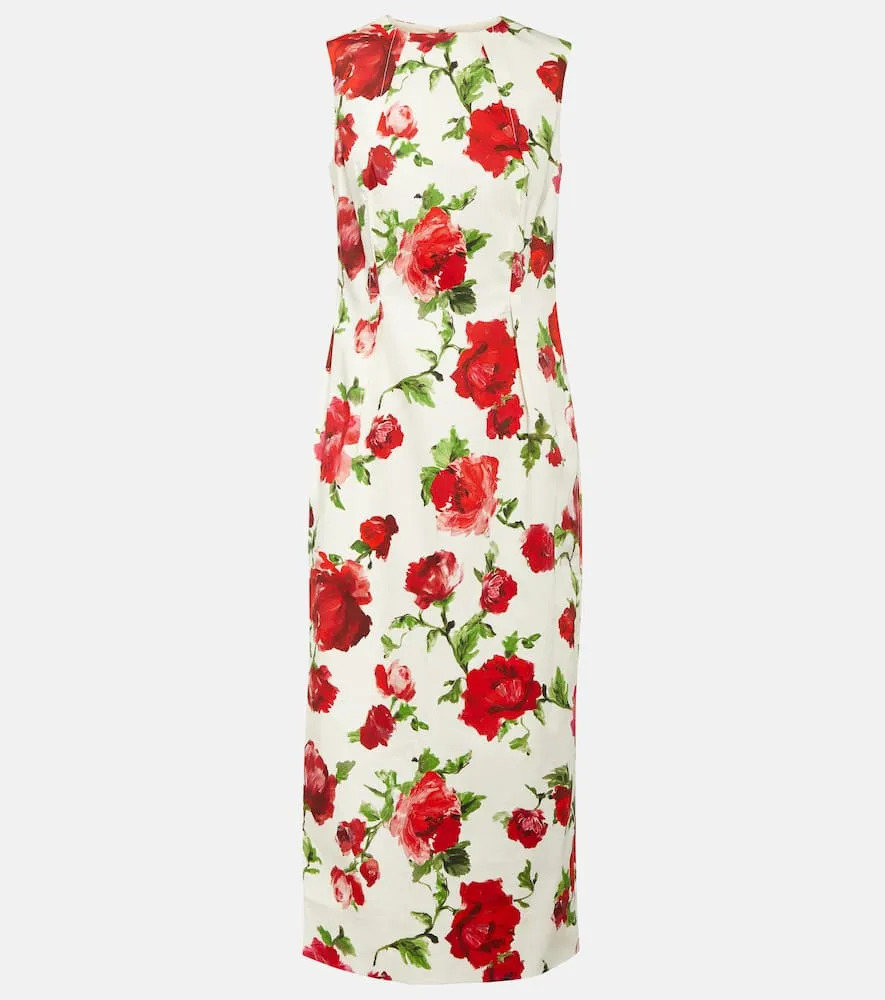 Carolina Herrera Floral cotton-blend midi dress