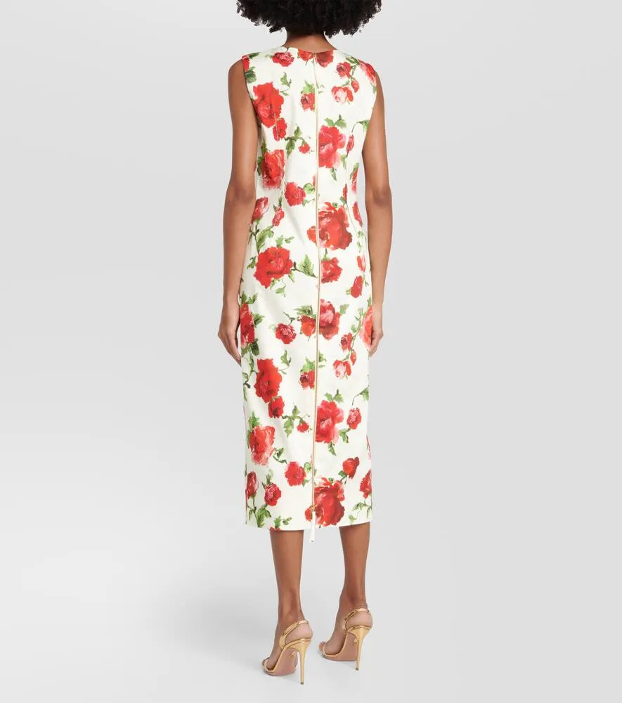 Carolina Herrera Floral cotton-blend midi dress
