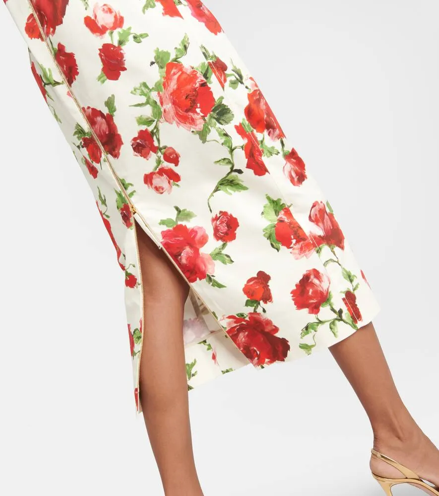 Carolina Herrera Floral cotton-blend midi dress