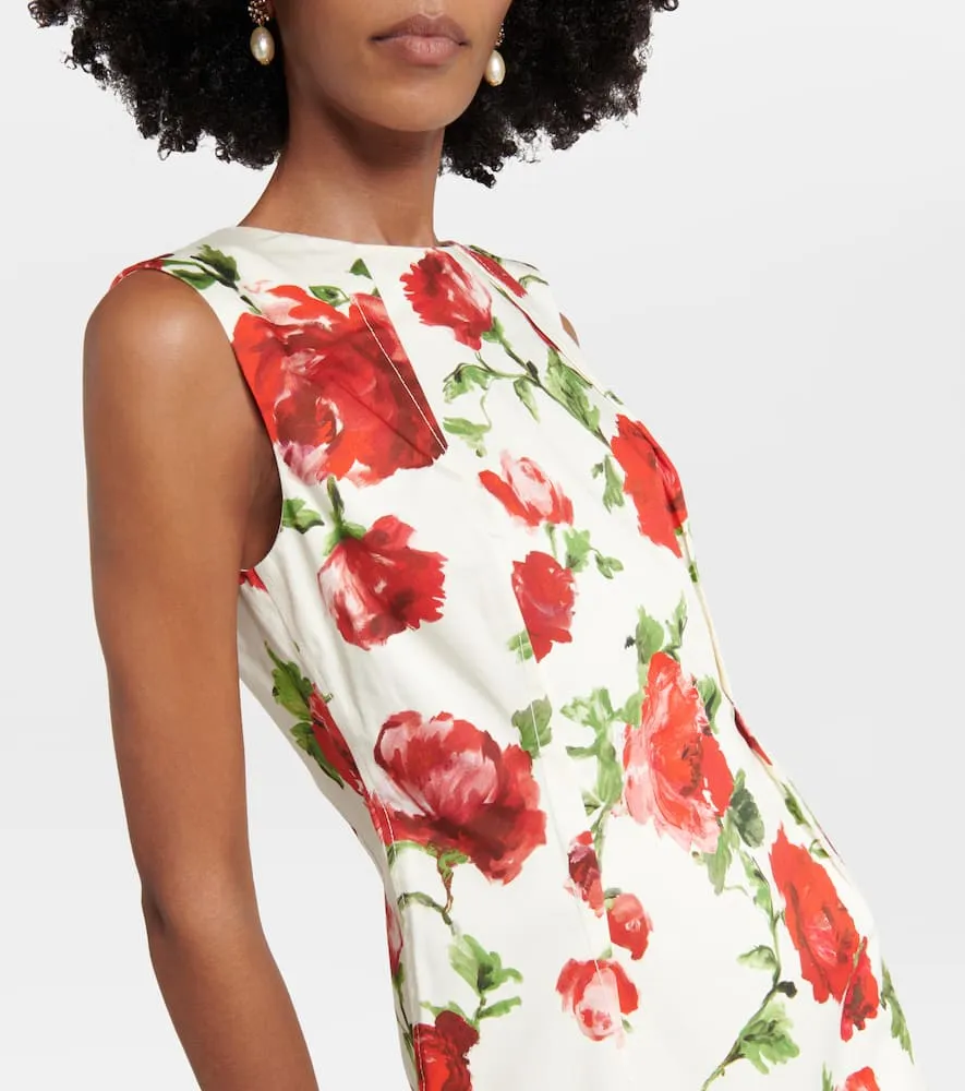 Carolina Herrera Floral cotton-blend midi dress