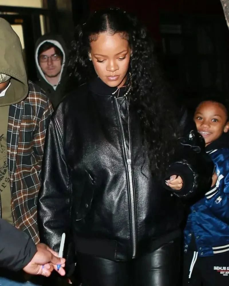 Decant Black Leather Jacket Worn By Rihanna | Rihanna Decant Black Leather Jacket