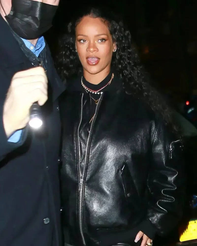 Decant Black Leather Jacket Worn By Rihanna | Rihanna Decant Black Leather Jacket