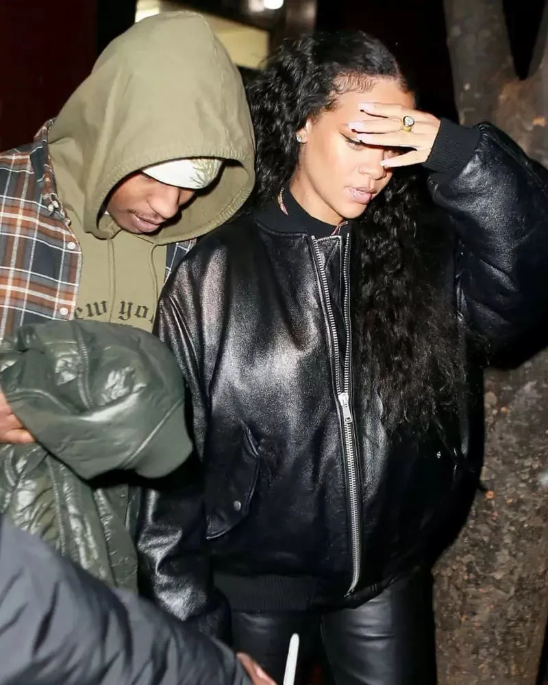 Decant Black Leather Jacket Worn By Rihanna | Rihanna Decant Black Leather Jacket