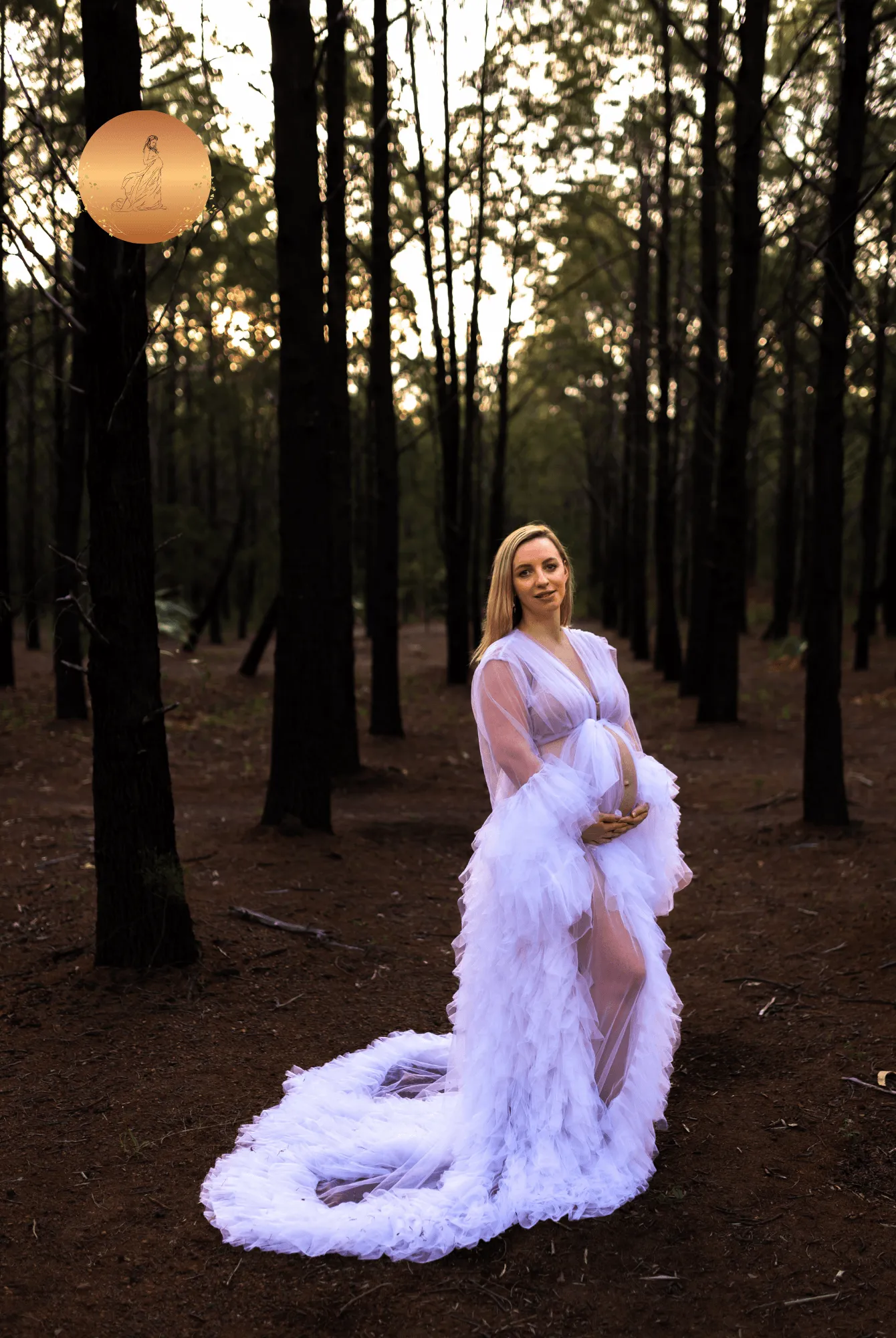 Dress Hire - Maternity Photoshoot Dresses - Bridal Robe - White Tulle Robe - Sophie - 4 DAY RENTAL
