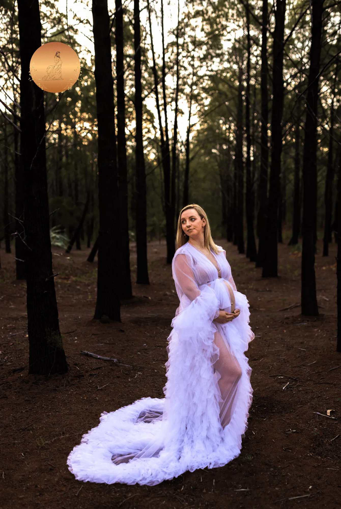 Dress Hire - Maternity Photoshoot Dresses - Bridal Robe - White Tulle Robe - Sophie - 4 DAY RENTAL