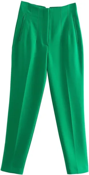 Dress Pants Women Business Casual Work Pants High Waisted Straight Leg Slacks Pull On Suit Pants Stretch Trousers