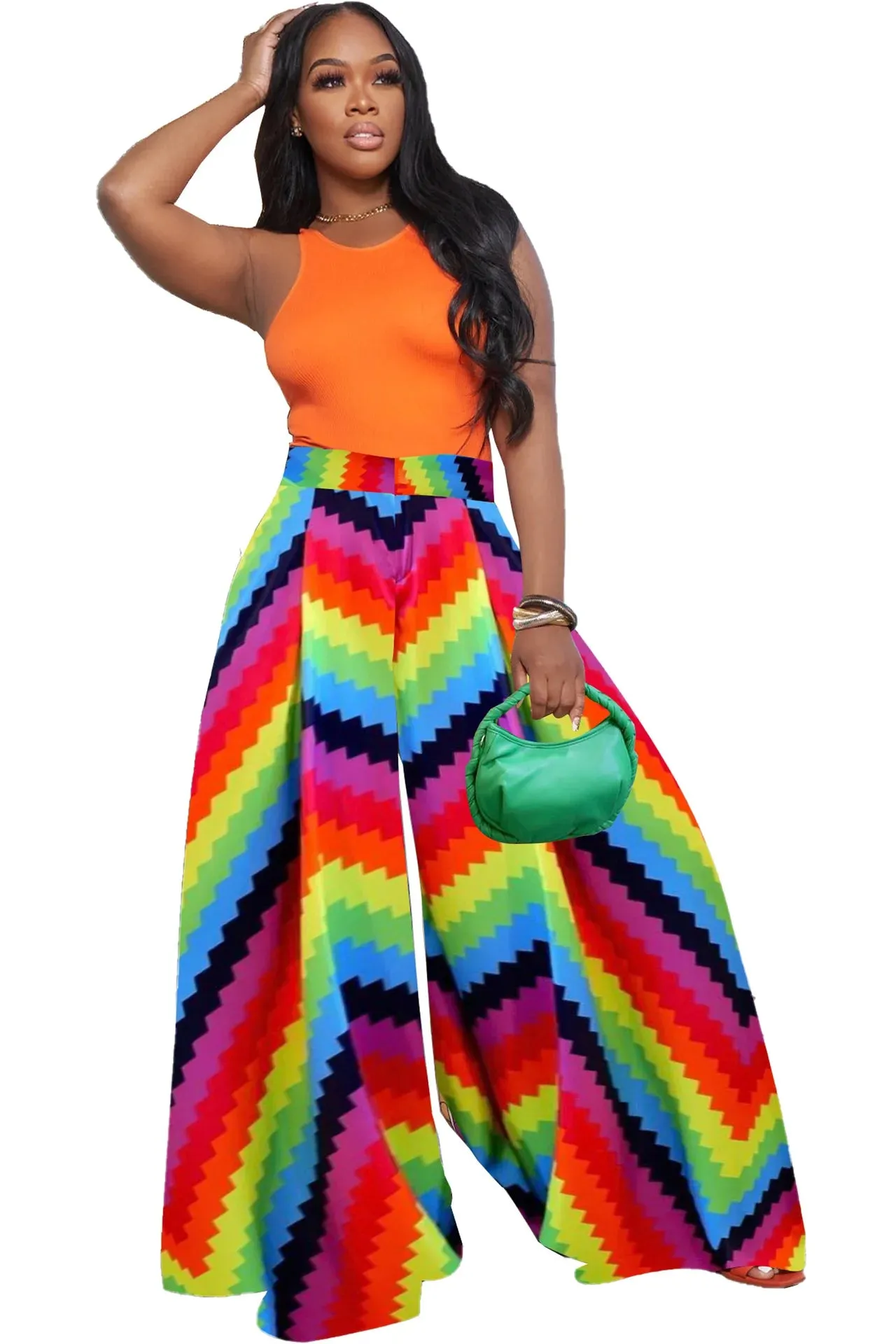 European and American trend geometric print pants Street casual sports plus size pants