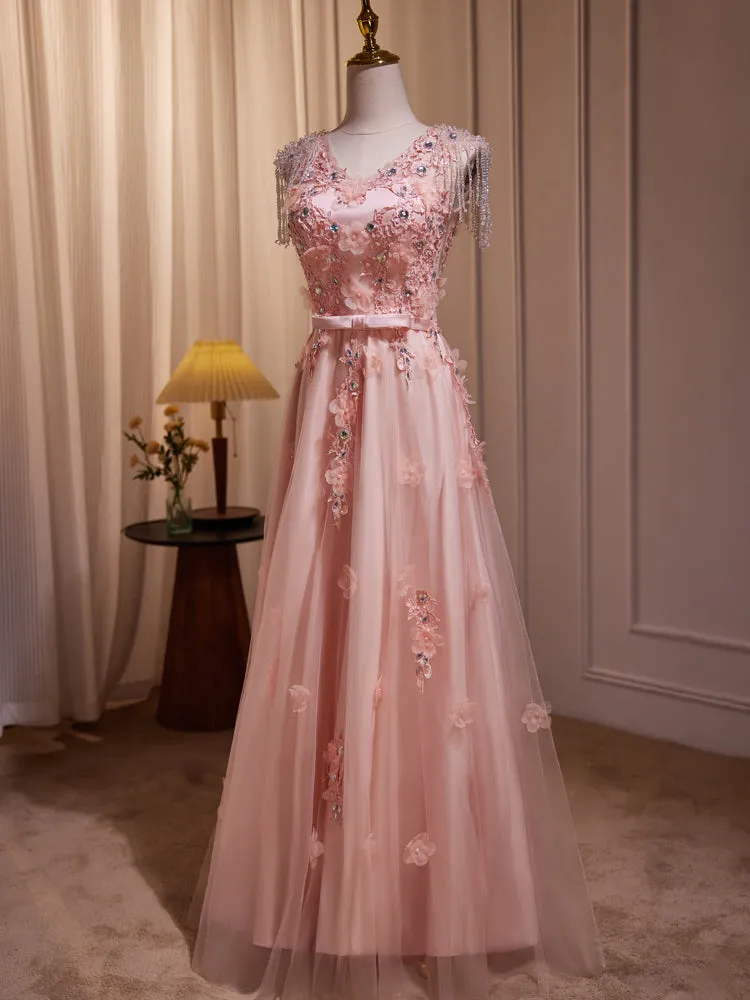 Exquisite Sleeveless V-Neck Prom Dress with Rhinestones