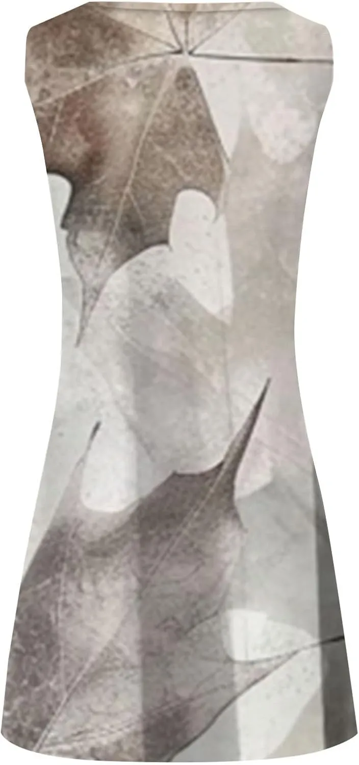 Floral Sundresd Sun Dresses for Women 2025 Vacation Beach Casual Summer Sundresses Sleeveless Tank Short Boho Dress