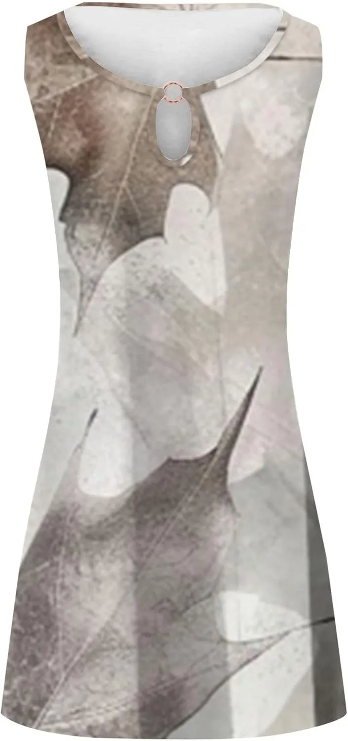 Floral Sundresd Sun Dresses for Women 2025 Vacation Beach Casual Summer Sundresses Sleeveless Tank Short Boho Dress