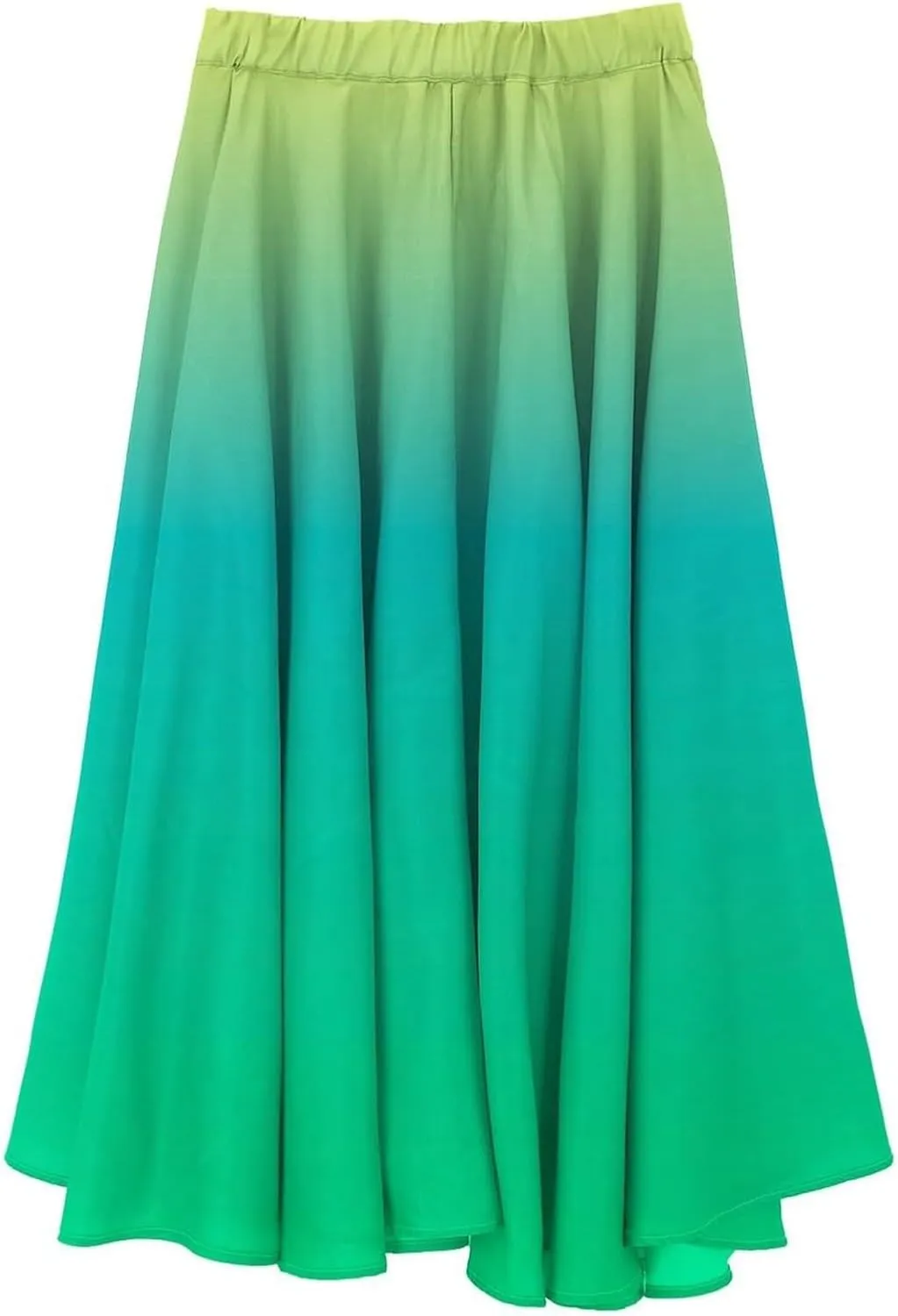 Flowy Maxi Skirts for Women Boho Beach Vacation Gradient Color Elastic Waist Linen A Line Long Skirt Swing Dress