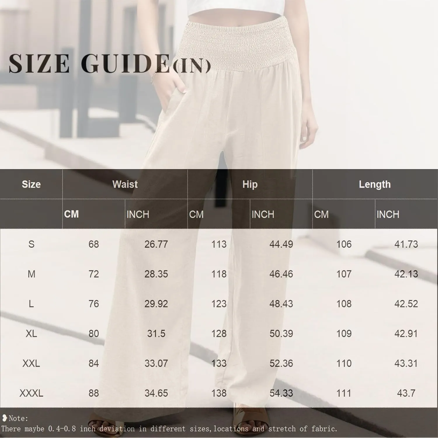 Flowy Wide Leg Linen Pants for Women Comfy High Waisted Beach Pants with Pockets Palazzo Pants Dressy Casual