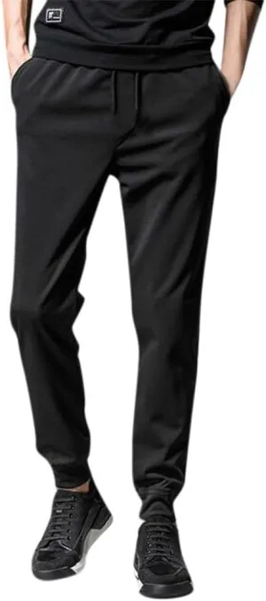 GIERIDUC Dress Pants for Men's Classic Fit Mens Casual Pants Relaxed Fit Running Tights with Pocket Fake Leather Mens Pants