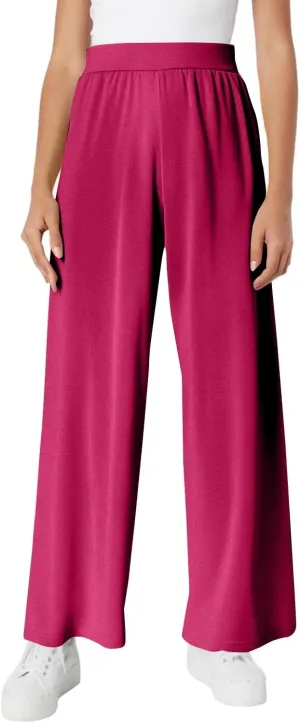 High Waisted Trousers Women Flowy Long Wide Leg Sweatpants Loose Fit Pleated Pull On Vacation Trousers with Pockets