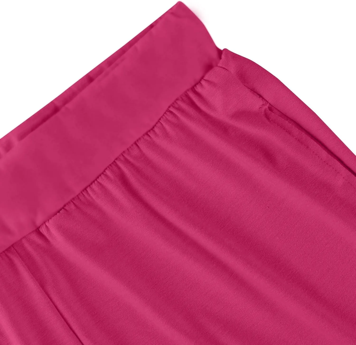High Waisted Trousers Women Flowy Long Wide Leg Sweatpants Loose Fit Pleated Pull On Vacation Trousers with Pockets