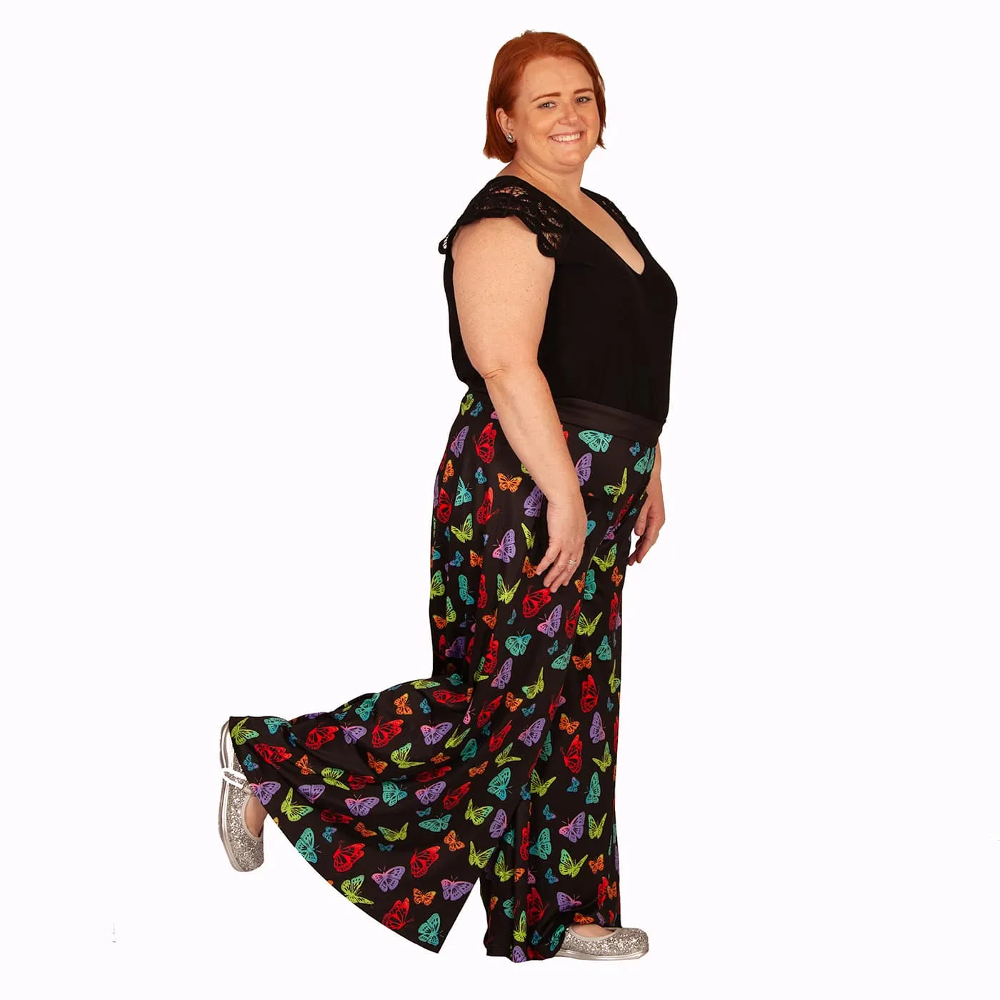 Kaleidoscope Wide Leg Pants With Pockets