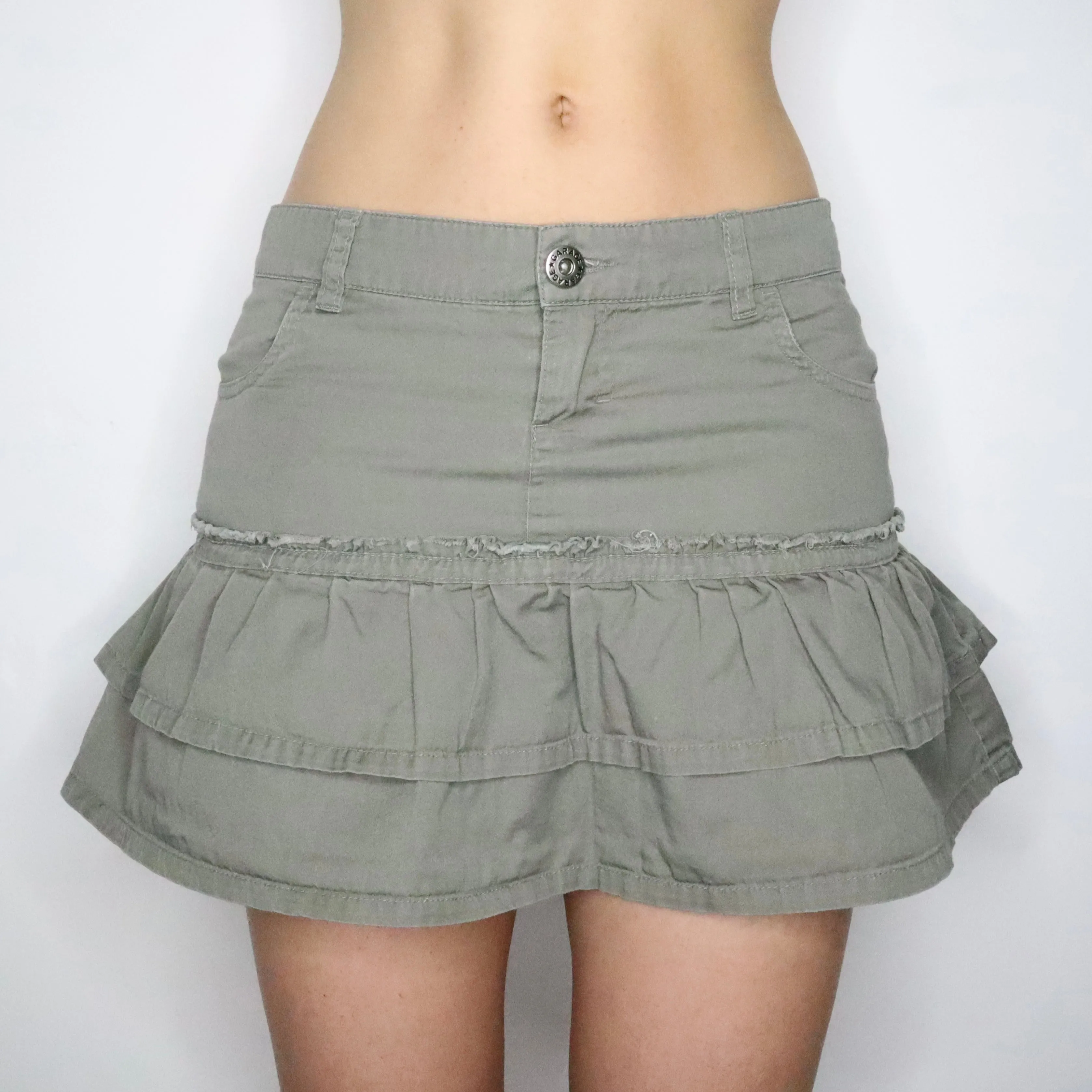 Khaki Green Mini Skirt (Small)
