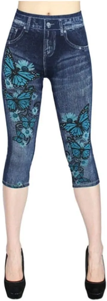 LCMTWX Casual Pants for Women Straight Wide Leg Pants with Breasted Cotton Loose Casual Pants with Denim Capris for Women