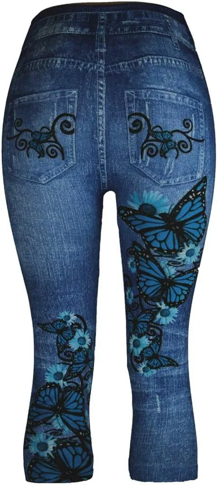 LCMTWX Casual Pants for Women Straight Wide Leg Pants with Breasted Cotton Loose Casual Pants with Denim Capris for Women