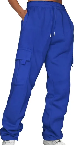 LCMTWX Womens Casual Pants Personality Solid Color Elastic Waist Striped Straight Leg Casual Pants Womens Casual Pants