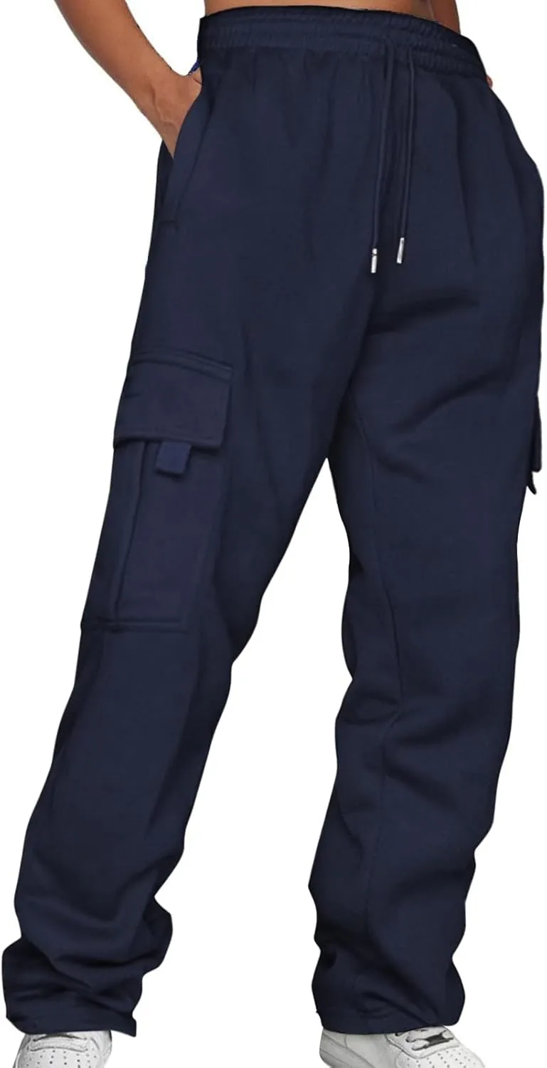 LCMTWX Womens Casual Pants Personality Solid Color Elastic Waist Striped Straight Leg Casual Pants Womens Casual Pants