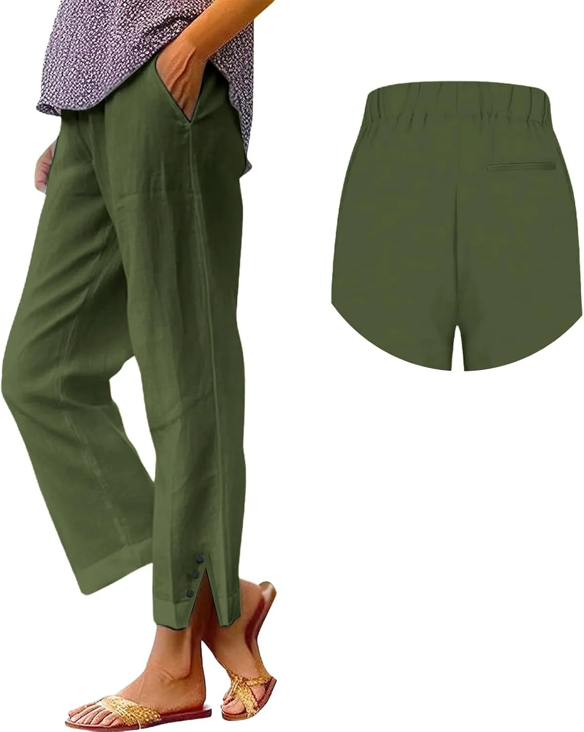 Linen Pants Women Summer Loose Casual Pants for Women Cotton Gauze Pant Plus