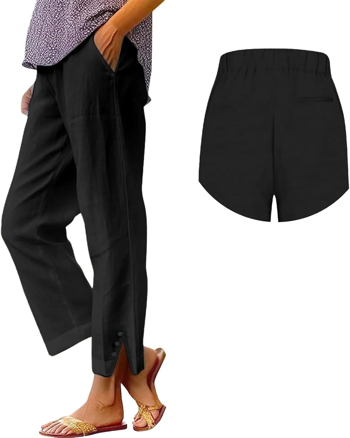 Linen Pants Women Summer Loose Casual Pants for Women Cotton Gauze Pant Plus