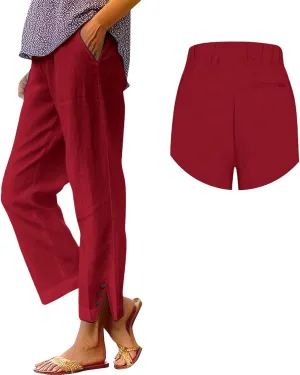 Linen Pants Women Summer Loose Casual Pants for Women Cotton Gauze Pant Plus
