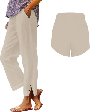 Linen Pants Women Summer Loose Casual Pants for Women Cotton Gauze Pant Plus