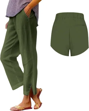 Linen Pants Women Summer Loose Casual Pants for Women Cotton Gauze Pant Plus