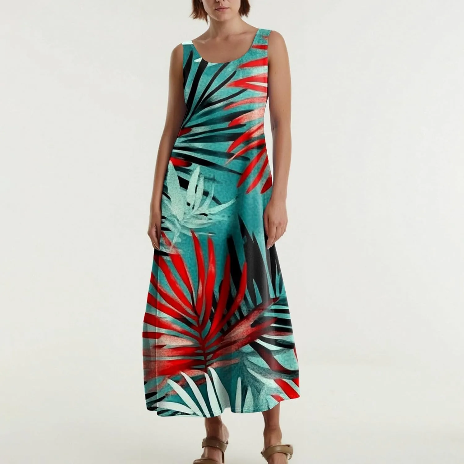 Long Summer Dresses for Women Casual Boho Flowy Maxi Dress Loose Beach Sundresses Vacation Outfits